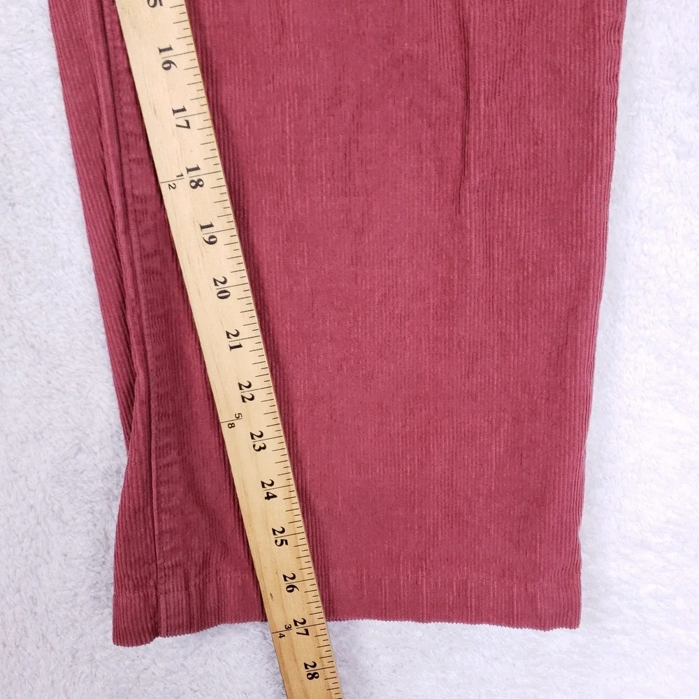 Forever 21 Corduroy Pants Pleated Straight Leg Medium Pink Coastal - Picture 5 of 10